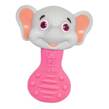 Imagem de Mordedor E Chocalho Bebê Macio Massageador Gengiva Seguro Silicone Den