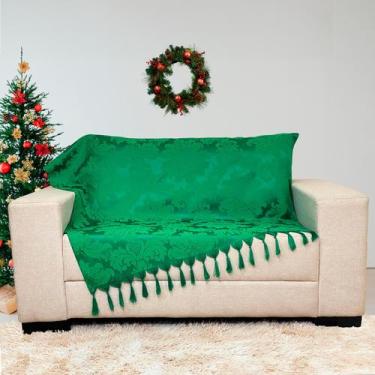 Imagem de Kit Manta Xale Sofá Natal com 3 capas de Almofadas Quadrada e Quebra R