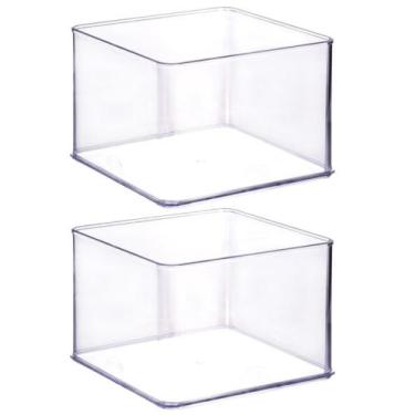 Imagem de Organizador de plástico acrílico 14,6 x 14,6 x 10,6 cm H2 2 unidades P