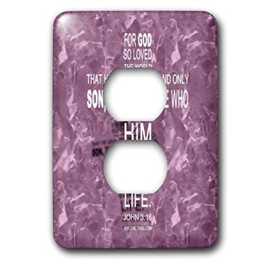 Imagem de 3dRose lsp_29091_6 John 3 16 Verso da Bíblia na Forma de uma Cruz Refletida em Granito Rosa Capa de Tomada, Multicolorida