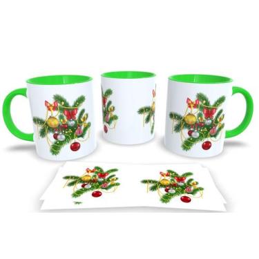 Imagem de Canecas Verde de Porcelana Personalizadas Arvore de Natal - Estampa Su