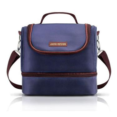 Imagem de Bolsa Térmica Marmita Lancheira Necessaire 2 Divisórias Compartimentos