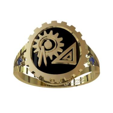 Imagem de Anel de Formatura Engenharia de Produção em Ouro 18K - Vieira Cruz Joi