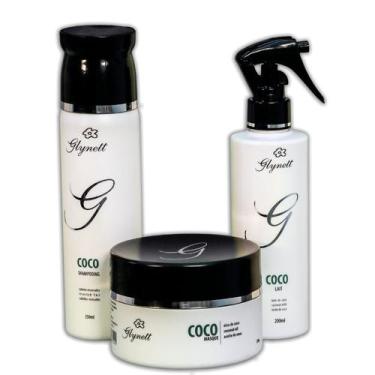 Imagem de Glynett Kit Linha Coco Home Care - Shampoo + Máscara + Leave-In