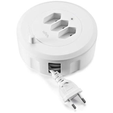 Imagem de Extensão Elétrica Carretel Bipolar 2P 10A 5M com 3 Tomadas - ELGIN