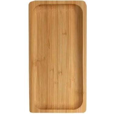 Imagem de Bandeja Petisqueira de Bambu Retangular 28cm Decoração Café - Lyor