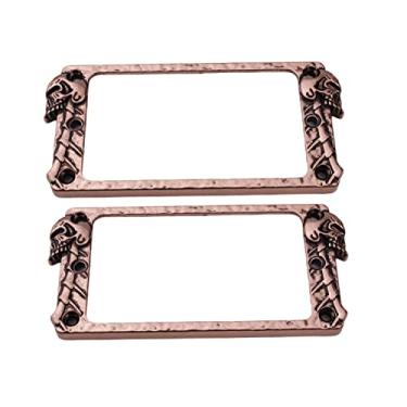 Imagem de Guyker Capa humbucker plana de metal, conjunto de anéis de montagem de captador - peça de substituição de moldura de captador de pescoço de ponte para guitarra elétrica ou baixo de precisão (2 peças,