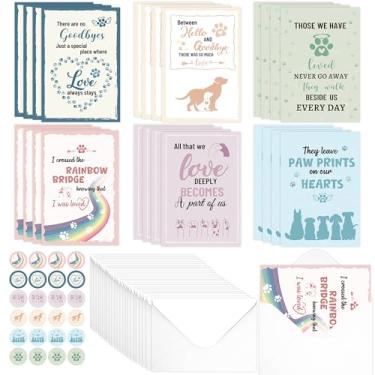 Imagem de Cartões de simpatia para cães de estimação: 24 peças de cartão de simpatia da perda do cão com envelopes e adesivos Sorry for Your Loss Loss Lereavement Cards for Pet Lover Gifts