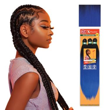 Imagem de Sensationnel Xpression prestretched braiding hair - 3x xpression 58inch kanekalon fiber flame retardant smooth yaki braid - 3x x-pression 58 inch (1 pack, T1B/BLUE)