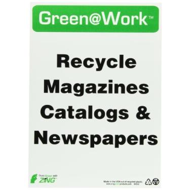 Imagem de Zing Green Products 2033 Placa de plástico reciclado verde no trabalho "Revistas, Catálogos e Jornais", 35,5 cm de comprimento, 25,4 cm de largura