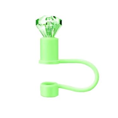 Imagem de Cobertura de palha de silicone brilhante diamante para Stanley 30 e 1,134 g, tampa de palha à prova de respingos, capa de canudo reutilizável, capas de ponta de canudo de 10 mm para Stanley (verde