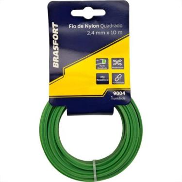 Imagem de Fio De Nylon Para Aparador De Grama Brasfort Verde Quadrado 2,4Mmx10M 