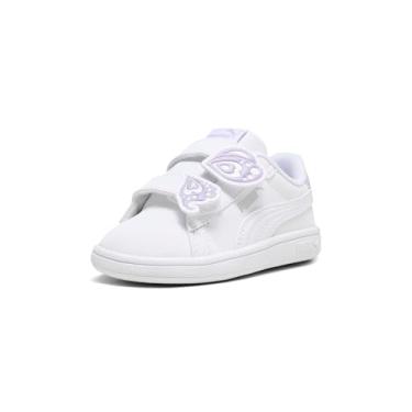 Imagem de PUMA Tênis infantil unissex Smash Hook and Loop, Puma Branco vívido violeta-puma prata, 17