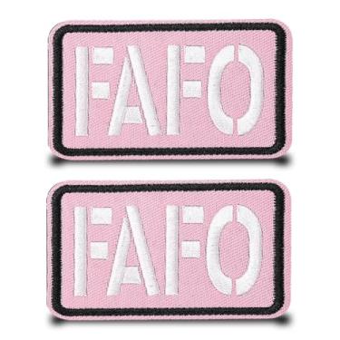 Imagem de 2 peças coloridas FAFO Hook & Loop Patch Funny Fastener Tactical Bordado Emblema Removível Militar Aplique para roupas, chapéus, jaqueta, mochilas, colete, jeans, fantasia de placa de nylon
