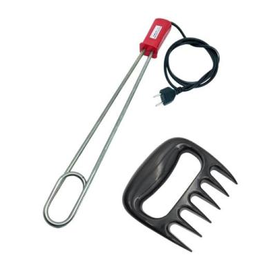 Imagem de Kit Acendedor Elétrico de Churrasqueira 127V Chancho + Garra Desfiador