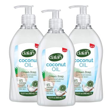Imagem de Sabonete para mãos Dalan Creme de Óleo de Coco Ultra Hidratante 400mL x3