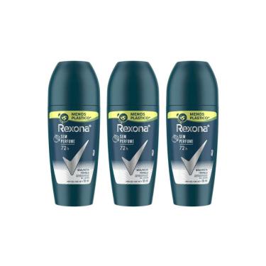 Imagem de Desodorante Roll-On Rexona 50Ml Masc Sem Perfume - Kit 3Un