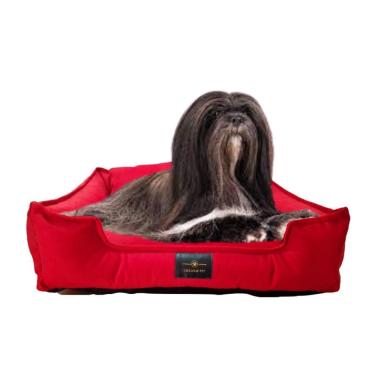 Imagem de Cama Caminha Grande Pet Cães Veludo Premium 70X60 G Vermelho