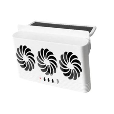 Imagem de Ｂｅｓｇａ Ventilador de exaustão do carro Usb e movimentado solar Caminhão de ventilador de resfriamento Fácil instalação 5000rpm Ventilação do veículo, Branco