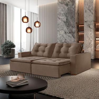 Imagem de Sofá Texas Retrátil e Reclinável 220cm Bege