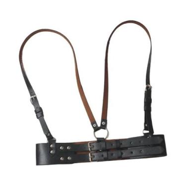 Imagem de Feminino Ajustável Punk Gótico Cinta Cinto Longo Espartilho Cintura Dj