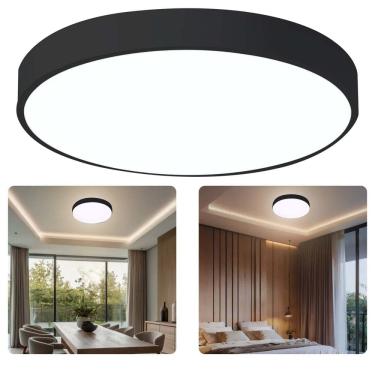 Imagem de Luminaria Plafon Sobrepor 3 Tons Teto Moderno Led Decoração Iluminação Escritorio Empresa Sala Quarto Residencial