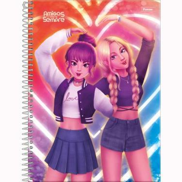 Imagem de Caderno 10 Matérias 160 Folhas Amigas Para Sempre Sortida Foroni