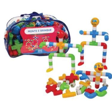 Imagem de Sacola de Peças de Encaixe Monte e Brinque 200 Peças