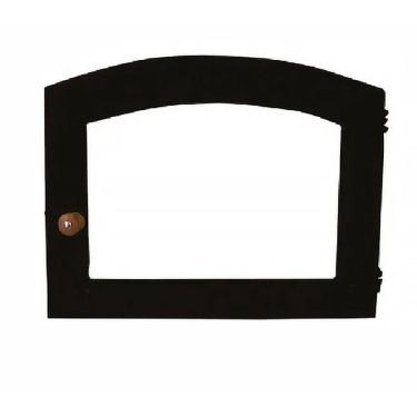 Imagem de Porta Forno Ferro Fundido Vidro Batoque Madeira 53x41cm