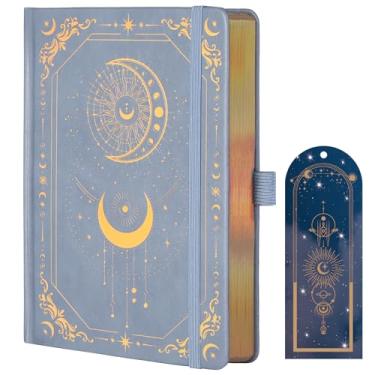 Imagem de TIEFOSSI Bullet Dot Journal, 160gsm 190 páginas numeradas, diário para trabalho e esboços, diário de couro de capa dura A5 para escrever mulheres e homens