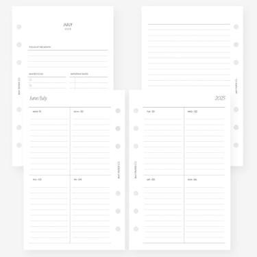Imagem de MAY PAPER CO. Recarga de planejador semanal compacto Franklin Covey 2025/2026, agenda semanal em duas páginas para FC Compact, Personal Filofax e LV MM Agenda de 6 anéis (borda vertical)