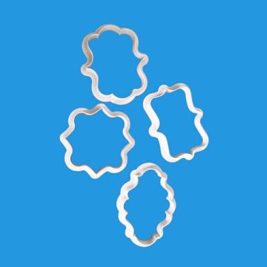 Imagem de Conjunto de cortador de biscoito com placa de identificação - 4 peças/conjunto