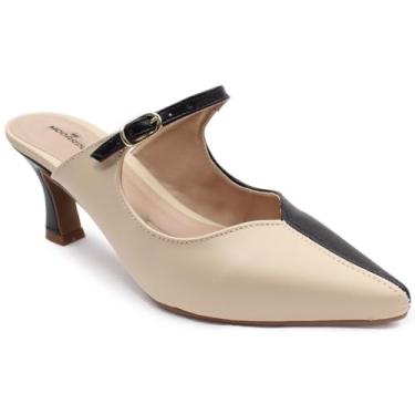 Imagem de Scarpin Mule Modarpe Salto Baixo Moderno S19 (Bege Preto, BR, Adulto, Numérico, 35)