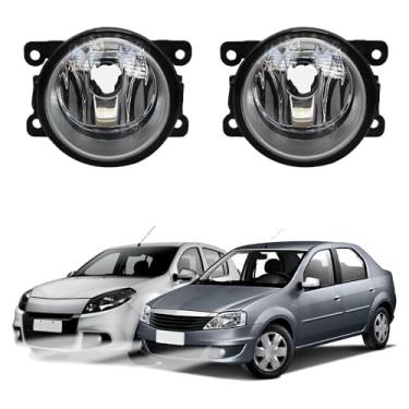 Imagem de Par Farol de Milha para Logan Sandero 2007 a 2013 Farolete Auxiliar Neblina