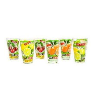 Imagem de Jogo 6 Copos Altos Long Drink 300ml Para Água / Sucos Vidro Litografad