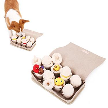 Imagem de Gesuche Tapete de Snuffle em forma de caixa de ovos para cães, jogo de ração interativo para o tédio, incentiva habilidades naturais de forrageamento para gatos e cães, dispensador de petiscos para
