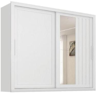 Imagem de Guarda Roupas Casal Ripado Com Espelho 2 Portas De Correr 4 Gavetas Tr