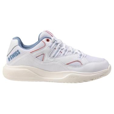 Imagem de K-Swiss Tênis feminino Tura Team Pickleball, Branco/jeans desbotado/dubarry, 35