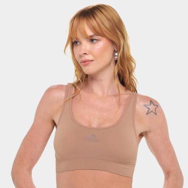 Imagem de Top Adidas Bojo Removível Feminino, Marrom, GG