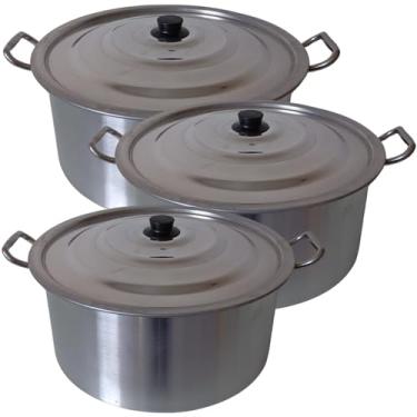 Imagem de Jogo 3 Caçarola Panela Industrial Restaurante Hotel 26/28/30