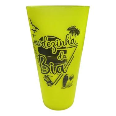 Imagem de Kit 50 Copos Ecológicos Personalizados 550ml – Reutilizáveis para Festas e Eventos (Amarelo)
