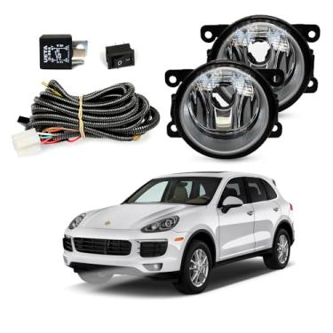 Imagem de Kit Farol de Milha para Cayenne 2011 a 2015 Completo com Chicote Botão e Relê Auxiliar Neblina