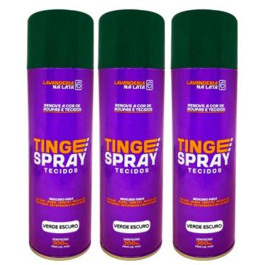 Imagem de Kit 3 Tinta de Tecidos Roupas Estofados Carpetes - Tingespray 300ml - 