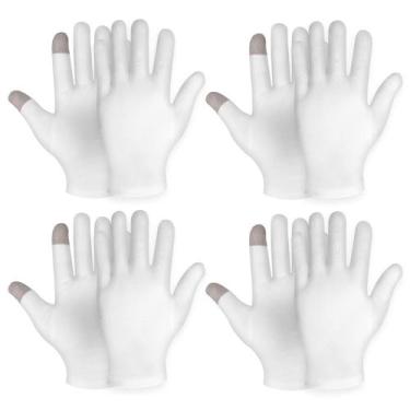 Imagem de Luvas hidratantes Sibba Touch Screen White Cotton 4 pares