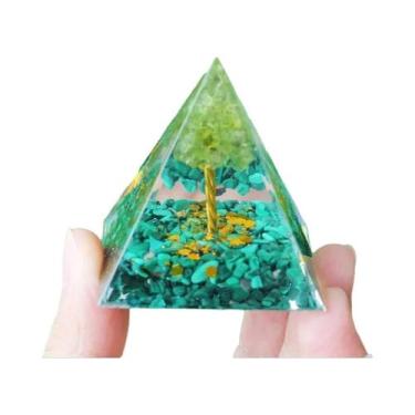 Imagem de Pirâmide De Orgônio De Ametista E Peridoto, Cristal De Cura Com Energi