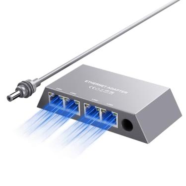 Imagem de HAILOLY Adaptador Ethernet Starlink para Geração 3, Adaptador Retangular de Internet por Satélite Starlink Ethernet Geração 3 para Conexão Rápida e Estável de Rede Externa com Fio, 4 Portas