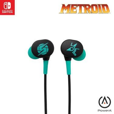 Imagem de PowerA Wired Earbuds for Nintendo Switch - Metroid, 3.5 mm, Wired, Officially Licensed