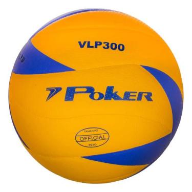 Imagem de Bola de Vôlei Poker Profissional VLP 300 - Amarelo e Azul, Único