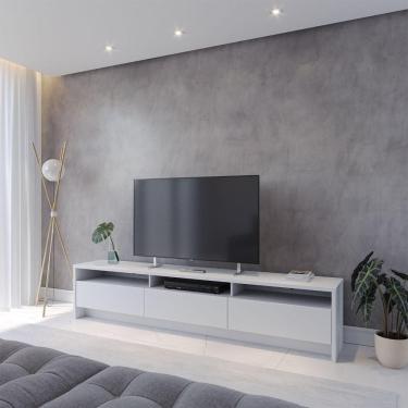 Imagem de Rack para TV Até 75&quot; 3 Portas Aspen 219 cm - Branco Fosco