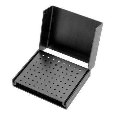 Imagem de Suporte de 76 furos para limpeza de blocos, caixa para autoclave, organizador de liga de alumínio (preto)